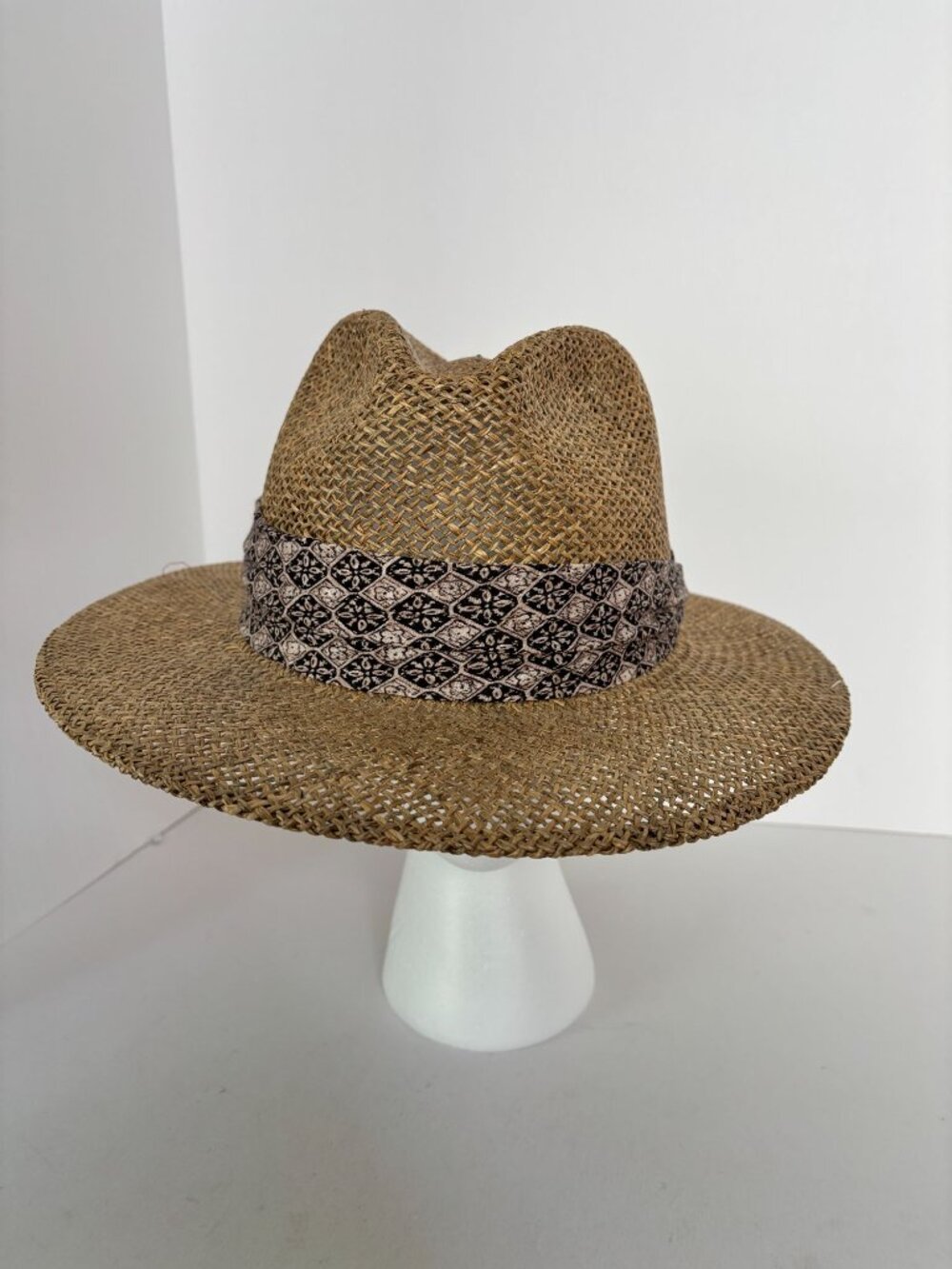 Stetson Straw Hat L XL Wide Brim Western Fedora Panama Style Made Mexico Summer - Picture 4 of 10
